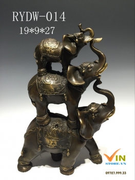 Bộ 3 gia đình voi trang trí nội thất DCNK 029
